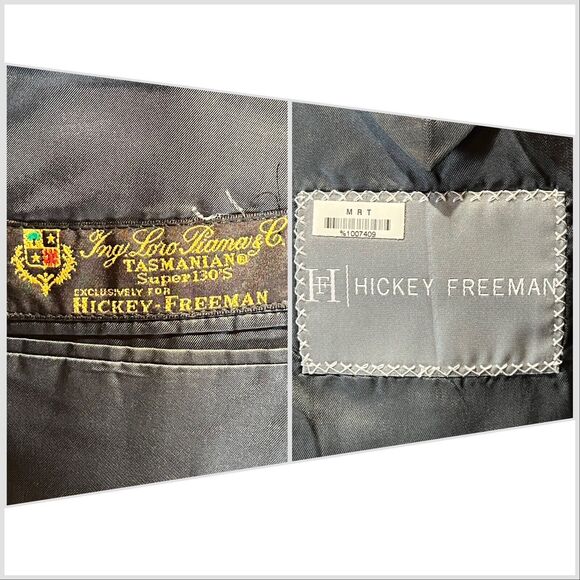 Hickey Freeman 43L Loro Piana Charcoal Dark Gray Blazer Suit Coat Jacket - Picture 13 of 14